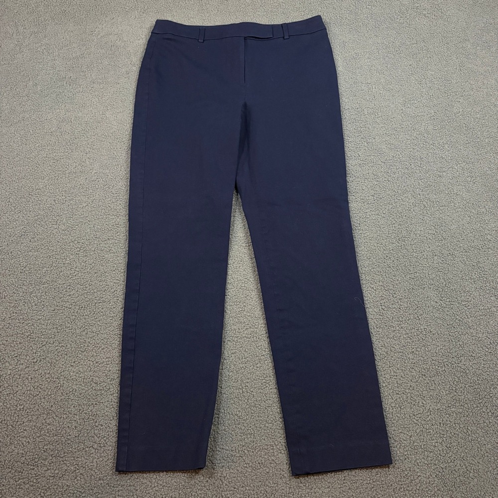 Talbots Pants Womens 6 Navy Blue High-Waist Straight Pant Career Stretch 8790